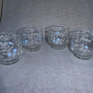 Four VTG 8 Oz Juice Glasses Romantique by Arcopal Made In France Excellent Cnd